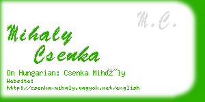 mihaly csenka business card